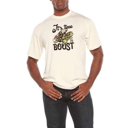 It`s time to BOOST Men's Bamboo Viscose/Organic Cotton Short Sleeve Graphic T-Shirt