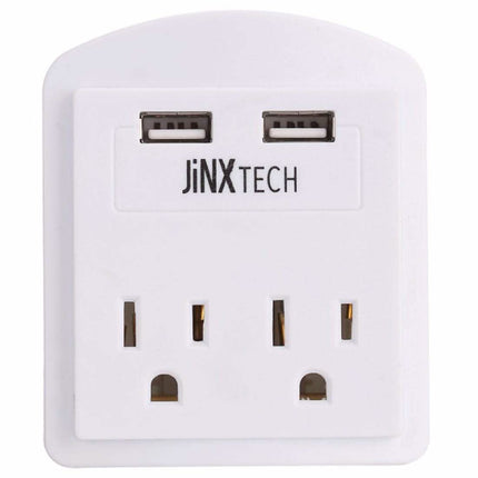 JinxTech 2-Outlet Wall Tap with Dual USB