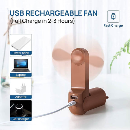 JISULIFE 3-in-1 Portable Small Pocket Fan with Power Bank