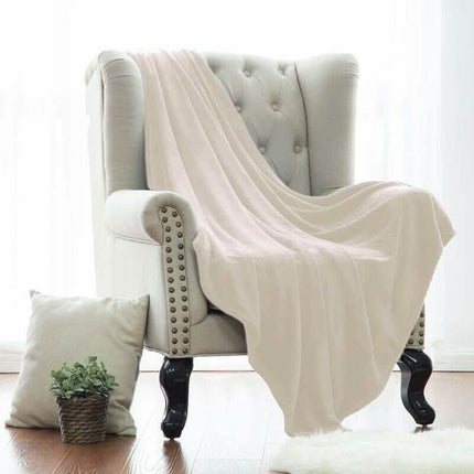 Kathy Ireland Flannel Solid Microplush Bed Blankets