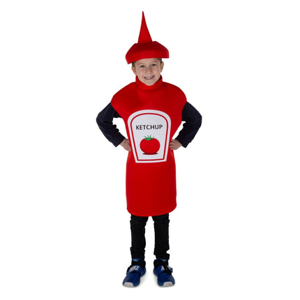 Ketchup Bottle Costume for Kids and Adults, Red Condiment Character Outfit