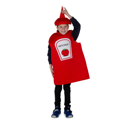 Ketchup Bottle Costume for Kids and Adults, Red Condiment Character Outfit