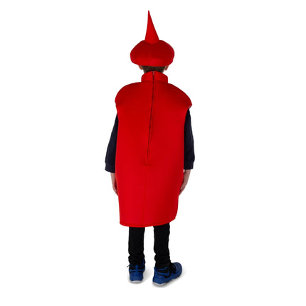 Ketchup Bottle Costume for Kids and Adults, Red Condiment Character Outfit