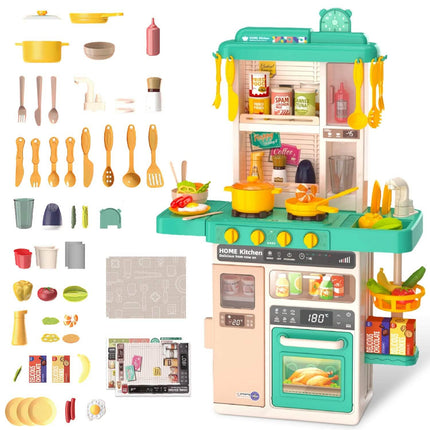 Kids Kitchen Play Set Interactive Pretend Kitchen Toys Cookware