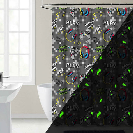 Kidz Mix Game on Glow-in-the-Dark Shower Curtain