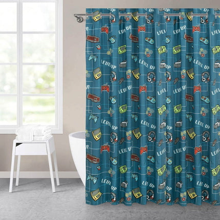 Kidz Mix Level Up Glow-in-the-Dark Shower Curtain