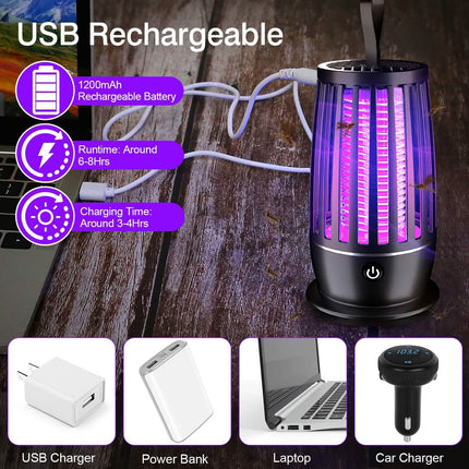 Killer Lamp Bug Zapper with Night Light Strap Mosquito Catcher