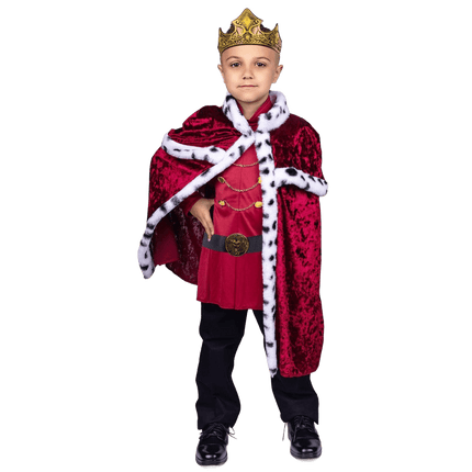 Kids King Costume Set with Royal Robe, Crown and Regal Accessories