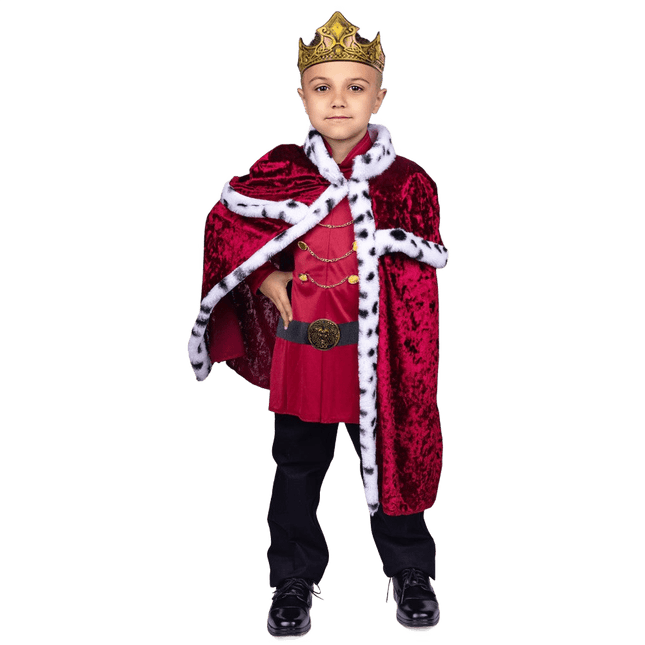 Kids King Costume Set with Royal Robe, Crown and Regal Accessories