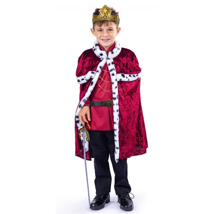 Kids King Costume Set with Royal Robe, Crown and Regal Accessories