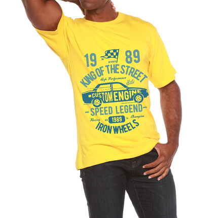 King Of The Street Men's Bamboo Viscose/Organic Cotton Short Sleeve Graphic T-Shirt