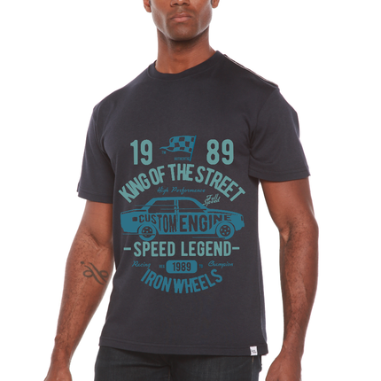 King Of The Street Men's Bamboo Viscose/Organic Cotton Short Sleeve Graphic T-Shirt