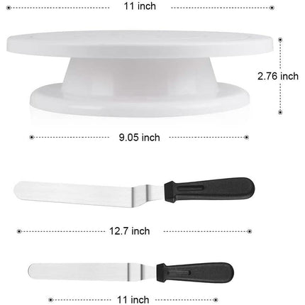 Kootek 11 Inch Rotating Cake Turntable with 2 Icing Spatula and 3 Icing Smoother