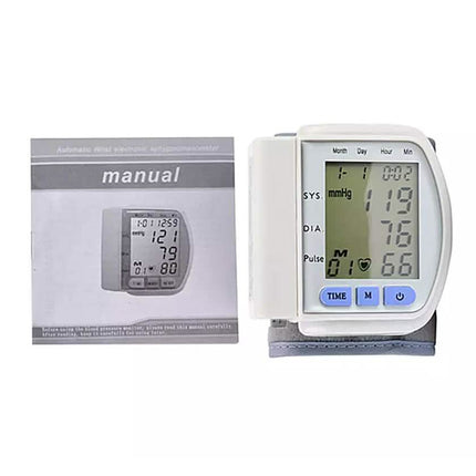 LCD Digital Automatic Wrist Cuff Blood Pressure Monitor