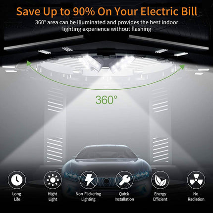LED Garage Ceiling 360¬∞ Lighting with 576 LEDs