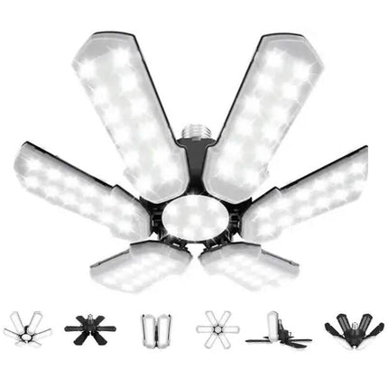 LED Garage Ceiling Lights 150W 15000LM 6500K with 6+1 Deformable Panels