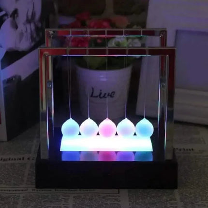 LED Light Up Pendulum Perpetual Fun Science Physics Learning Balance Balls Desk Toys
