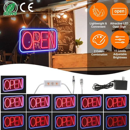 LED Open Sign Advertisement Board with 11 Levels Adjustable Brightness