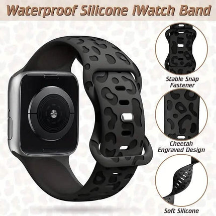 Leopard Engraved Replacement Band Compatible with iWatch