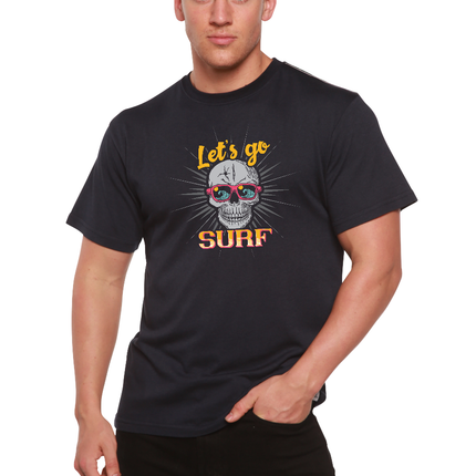 Let`s go SURF Men's Bamboo Viscose/Organic Cotton Short Sleeve Graphic T-Shirt