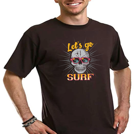 Let`s go SURF Men's Bamboo Viscose/Organic Cotton Short Sleeve Graphic T-Shirt