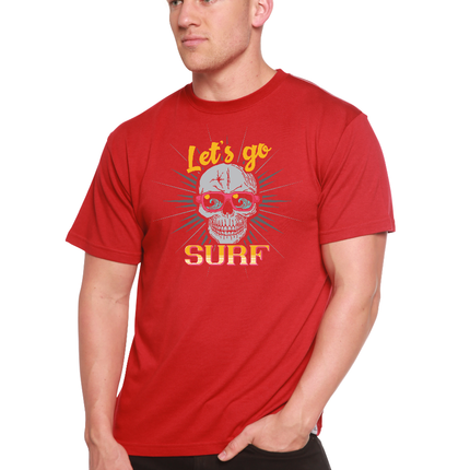 Let`s go SURF Men's Bamboo Viscose/Organic Cotton Short Sleeve Graphic T-Shirt