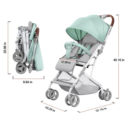 Light Blue Baby Infant Foldable Umbrella Stroller Lightweight Travel Carriage Pushchair
