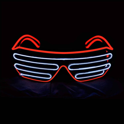 Light Up Shutter Neon Rave Flashing LED Sunglasses