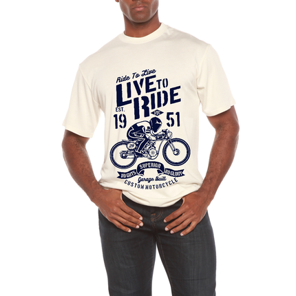 Live To Ride Men's Bamboo Viscose/Organic Cotton Short Sleeve Graphic T-Shirt