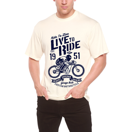 Live To Ride Men's Bamboo Viscose/Organic Cotton Short Sleeve Graphic T-Shirt