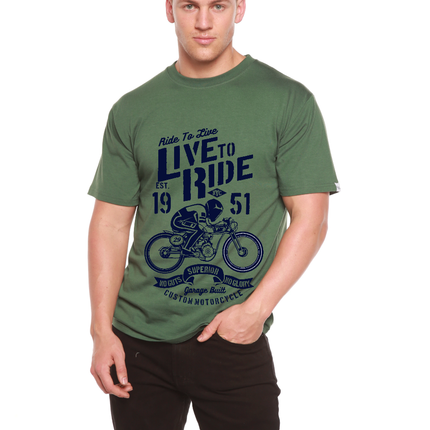 Live To Ride Men's Bamboo Viscose/Organic Cotton Short Sleeve Graphic T-Shirt