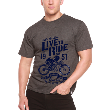 Live To Ride Men's Bamboo Viscose/Organic Cotton Short Sleeve Graphic T-Shirt