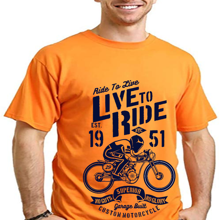Live To Ride Men's Bamboo Viscose/Organic Cotton Short Sleeve Graphic T-Shirt