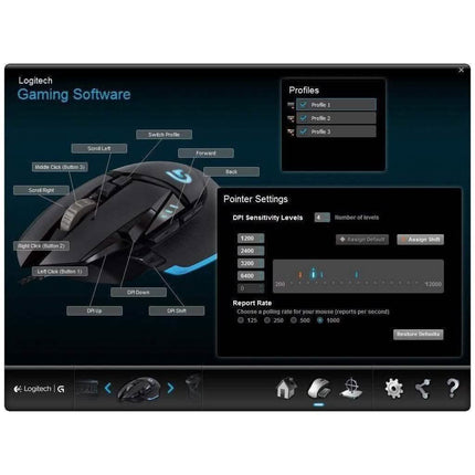 Logitech G502 Proteus Core Tunable Gaming Mouse (Refurbished)