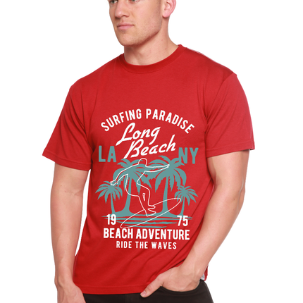 Long Beach Men's Bamboo Viscose/Organic Cotton Short Sleeve Graphic T-Shirt
