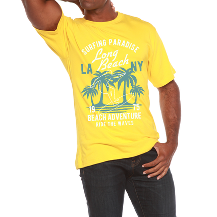 Long Beach Men's Bamboo Viscose/Organic Cotton Short Sleeve Graphic T-Shirt