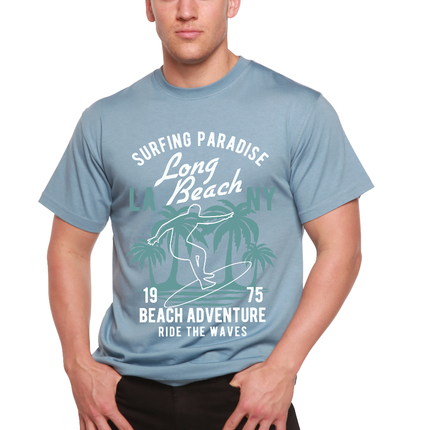 Long Beach Men's Bamboo Viscose/Organic Cotton Short Sleeve Graphic T-Shirt