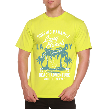 Long Beach Men's Bamboo Viscose/Organic Cotton Short Sleeve Graphic T-Shirt