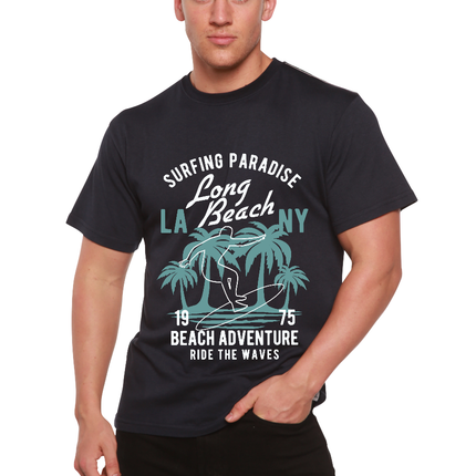 Long Beach Men's Bamboo Viscose/Organic Cotton Short Sleeve Graphic T-Shirt