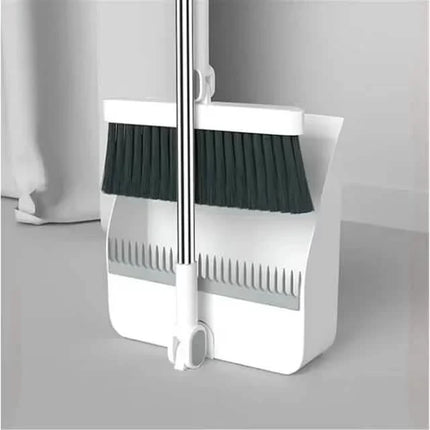 Long Handle Rotating Broom and Dustpan Set with Comb Tooth