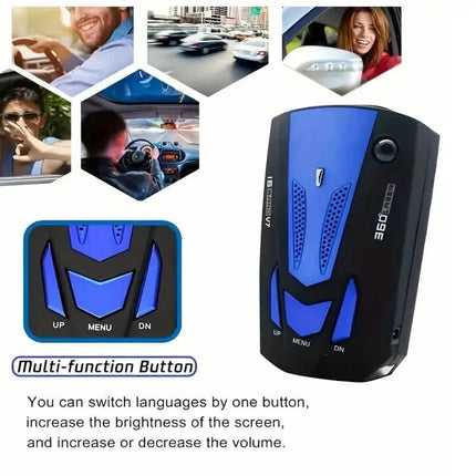 Long Range Car Detection System,City/Hwy Speed Alarm & POP Fast Scan, Automatic 360° Detection With Voice Prompt