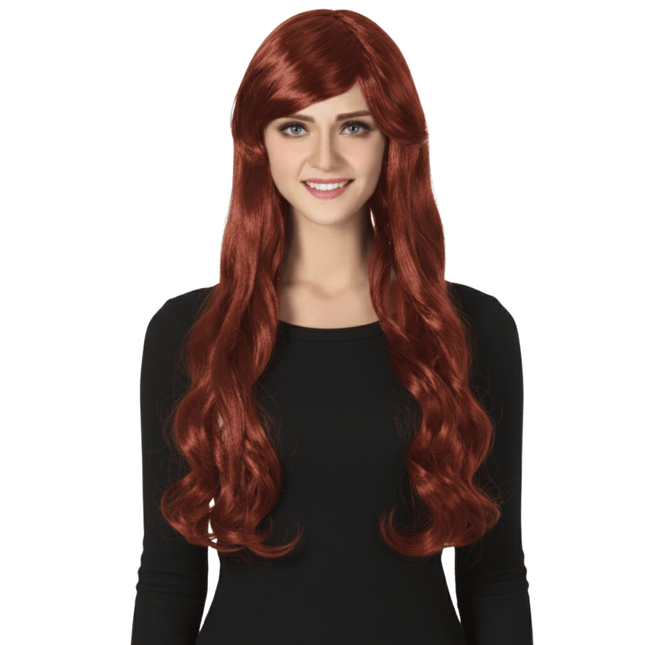Long Wavy Wig for Women – Glamorous Synthetic Hair Wig with Adjustable Cap