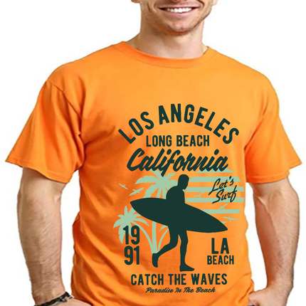 Los Angeles Men's Bamboo Viscose/Organic Cotton Short Sleeve Graphic T-Shirt