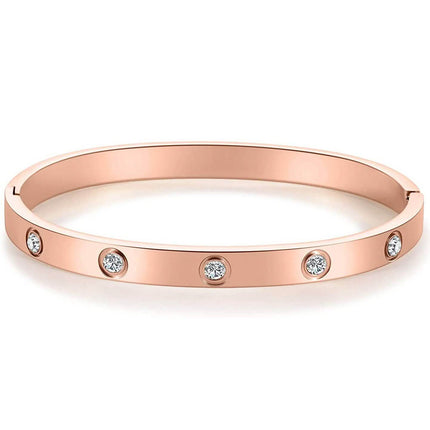 Love Friendship Bracelet Bangle with Cubic Zirconia Stones
