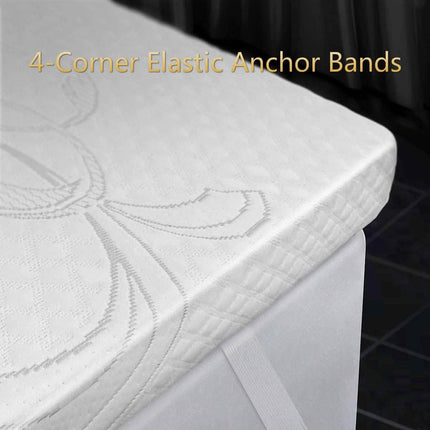 LSOFT Mattress Pad Gel Infused Memory Foam Mattress Topper 4 Corner Elastic Anchor Band Washable Bed Cover