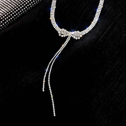 Luxury Trendy Crystal Choker Necklace Clavicle Chain Necklace For Women Wedding Fashion Jewelry Collar