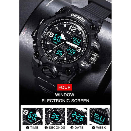 LYMFHCH Large Dual Dial Time Outdoor Army Wrist Watch Tactical