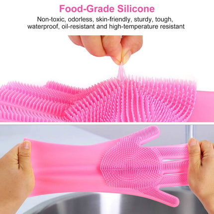 Magic Silicone Brush Dishwashing Gloves