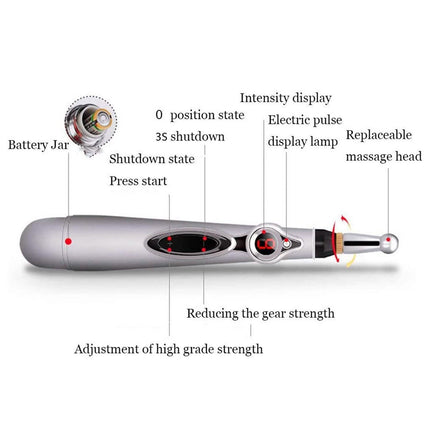 Magnetic Electric Acupuncture Meridians Laser Therapy Heal Massage Pen