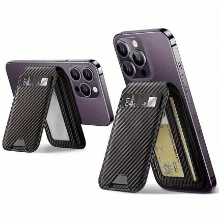 Magnetic PU Leather RFID Blocking Flip Kickstand Credit Slots Wallet Credit Cell Case Card Cover Slot Card Holder for Back of IPhone